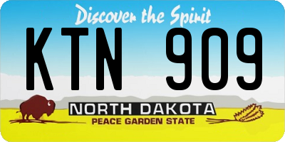 ND license plate KTN909