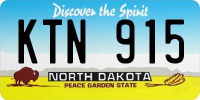 ND license plate KTN915