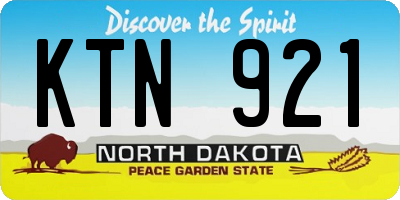 ND license plate KTN921