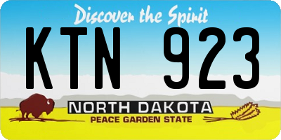 ND license plate KTN923