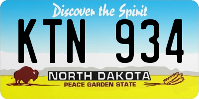 ND license plate KTN934