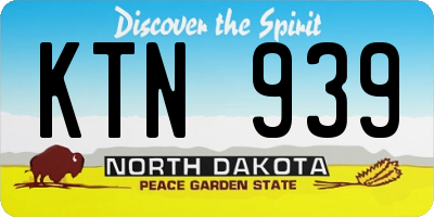 ND license plate KTN939