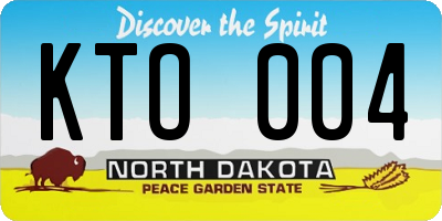 ND license plate KTO004