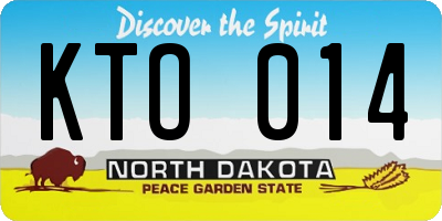 ND license plate KTO014