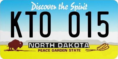 ND license plate KTO015