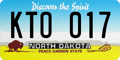 ND license plate KTO017
