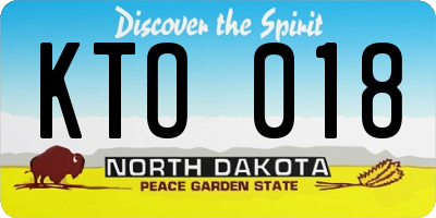 ND license plate KTO018