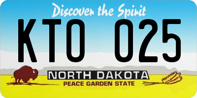 ND license plate KTO025