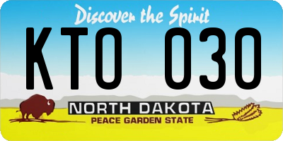 ND license plate KTO030