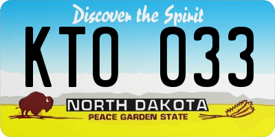 ND license plate KTO033