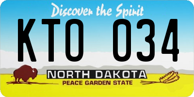 ND license plate KTO034