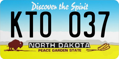 ND license plate KTO037