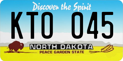 ND license plate KTO045