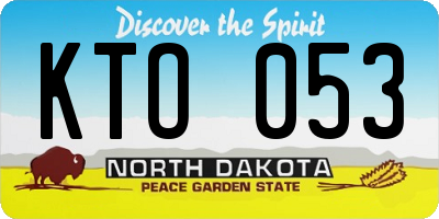 ND license plate KTO053