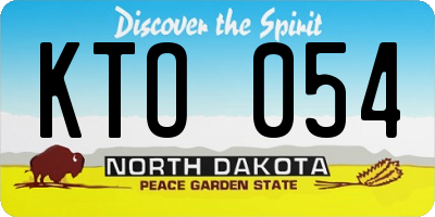 ND license plate KTO054