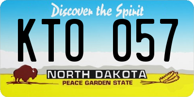 ND license plate KTO057
