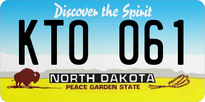 ND license plate KTO061