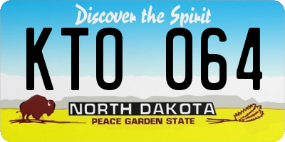ND license plate KTO064