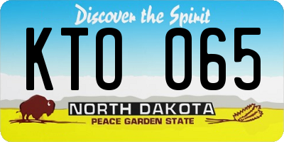 ND license plate KTO065