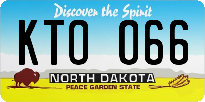 ND license plate KTO066