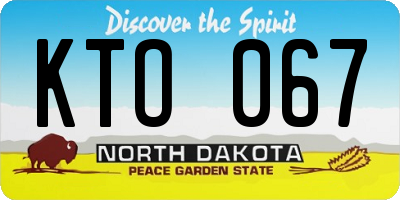 ND license plate KTO067