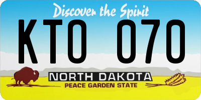 ND license plate KTO070