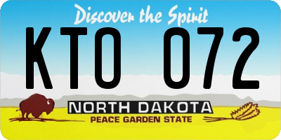 ND license plate KTO072