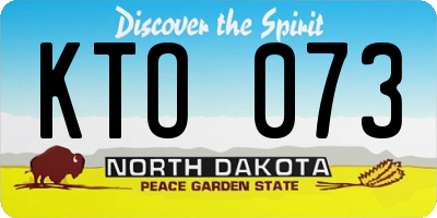 ND license plate KTO073