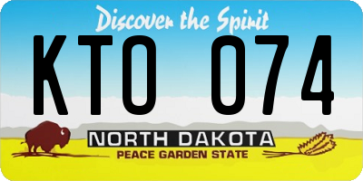 ND license plate KTO074