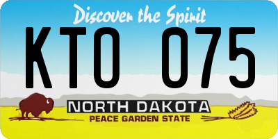 ND license plate KTO075