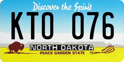 ND license plate KTO076