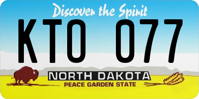 ND license plate KTO077