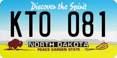 ND license plate KTO081