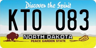 ND license plate KTO083