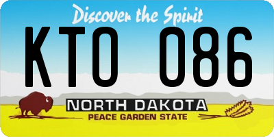 ND license plate KTO086