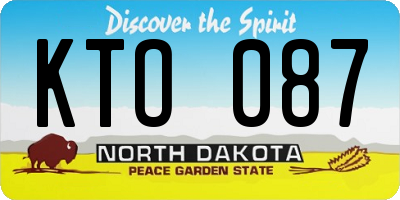 ND license plate KTO087