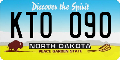 ND license plate KTO090
