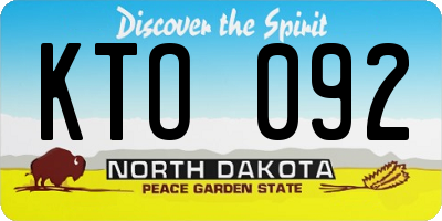 ND license plate KTO092