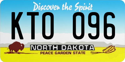 ND license plate KTO096