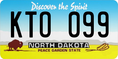 ND license plate KTO099