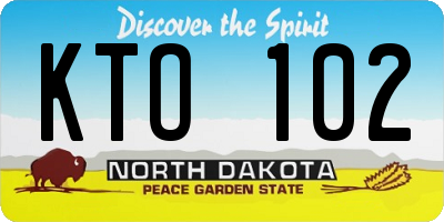 ND license plate KTO102