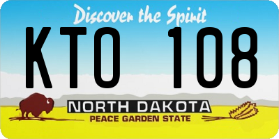 ND license plate KTO108