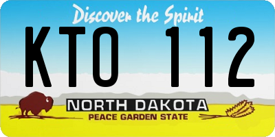 ND license plate KTO112