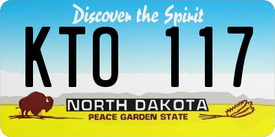 ND license plate KTO117