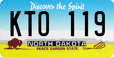 ND license plate KTO119