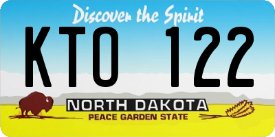 ND license plate KTO122
