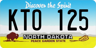 ND license plate KTO125