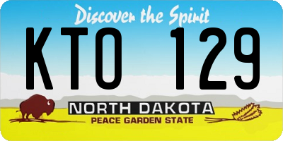 ND license plate KTO129