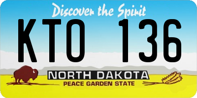 ND license plate KTO136