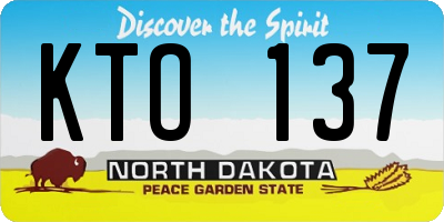 ND license plate KTO137